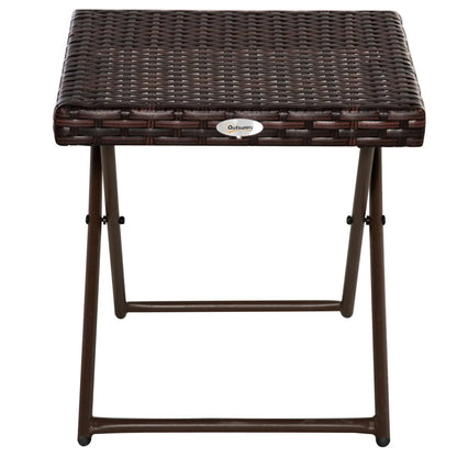 Outdoor PE Rattan Coffee Table, 15.75"x15.75"x15.75", Brown Coffee Tables at Gallery Canada