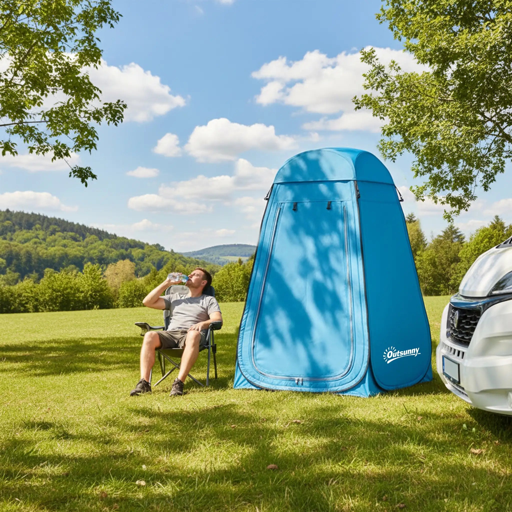 Pop Up Shower Tent, Portable Privacy Room, Blue Camping Tents at Gallery Canada