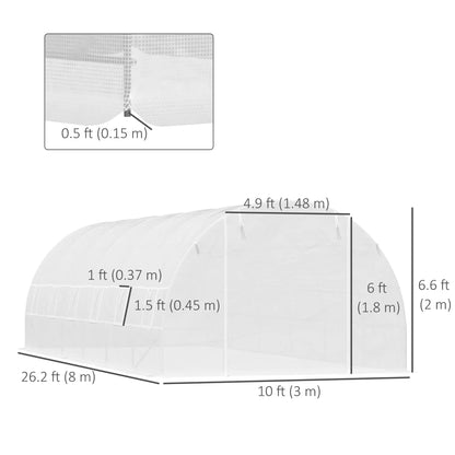 26' x 10' x 6.6' Large Walk in Tunnel Greenhouse Garden Plant Seed Green House Premium Steel Frame Tunnel Greenhouses at Gallery Canada