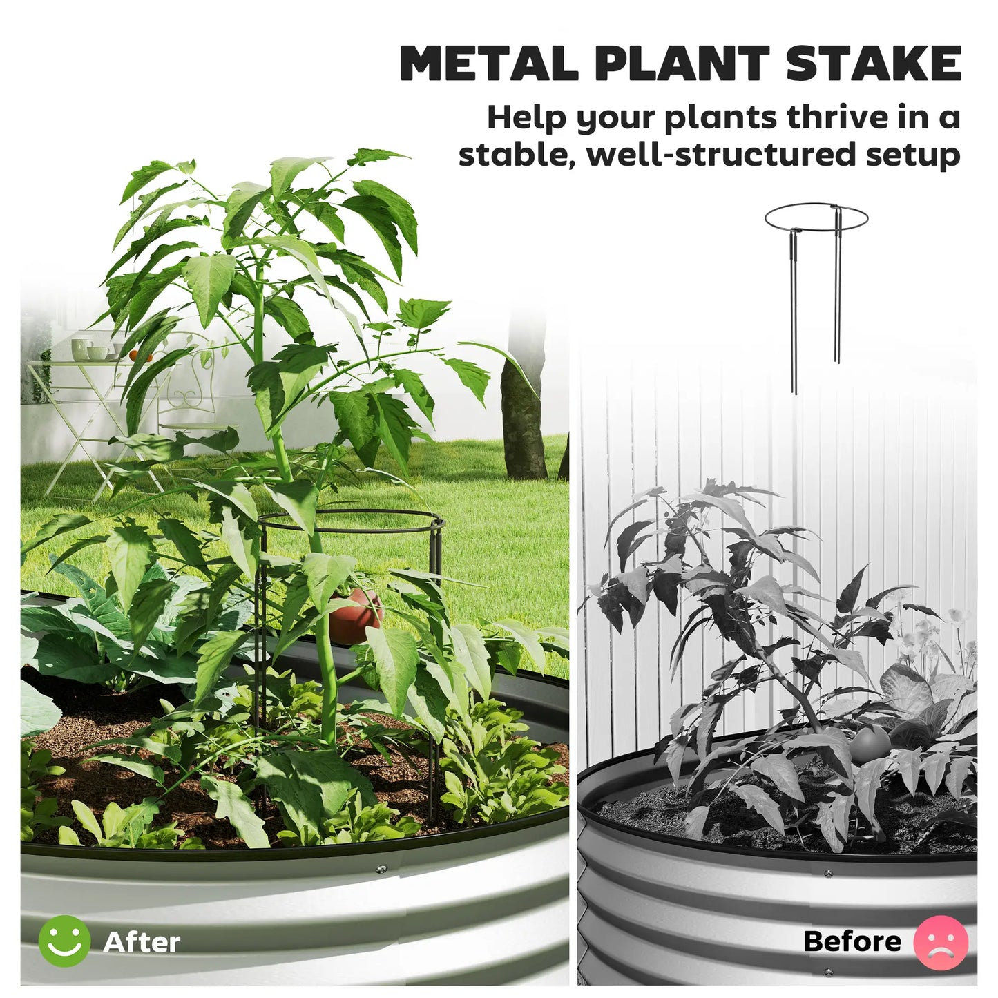 6' x 3' x 1' Galvanized Raised Garden Bed, Metal Plant Stake, Silver Raised Garden Beds at Gallery Canada