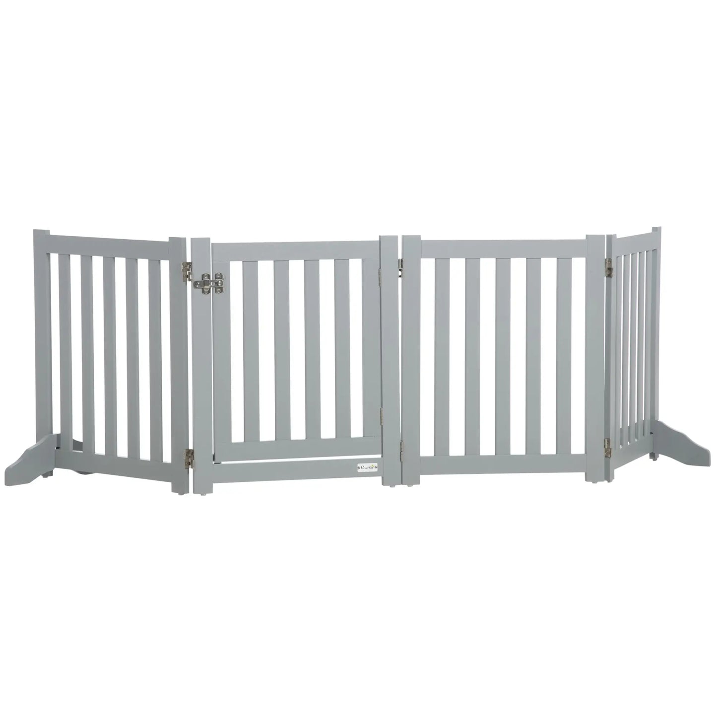 23.5"H Foldable Dog Gate with Door, 4 Panels, Grey Houses, Kennels & Pens Grey at Gallery Canada