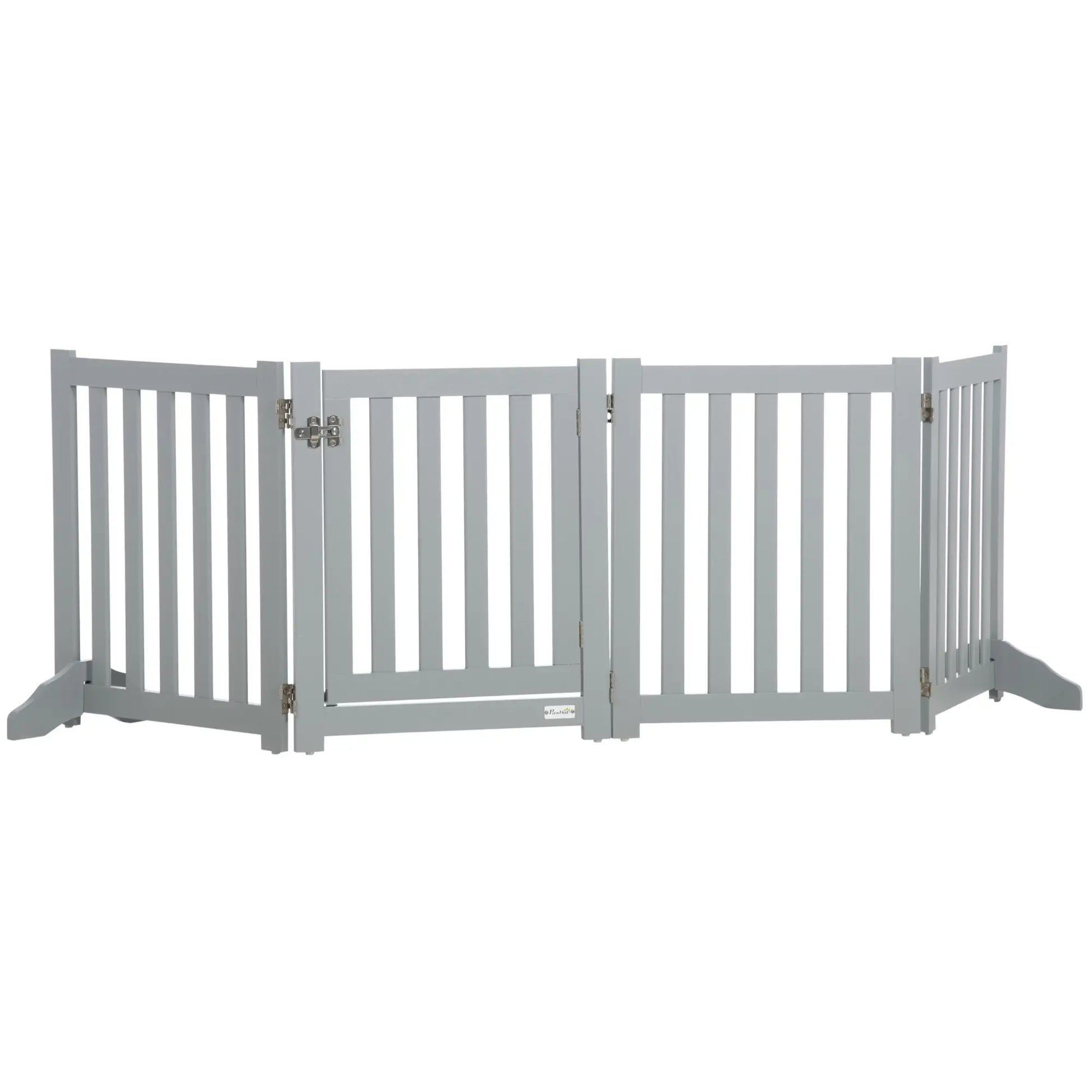 23.5"H Foldable Dog Gate with Door, 4 Panels, Grey Houses, Kennels & Pens Grey at Gallery Canada