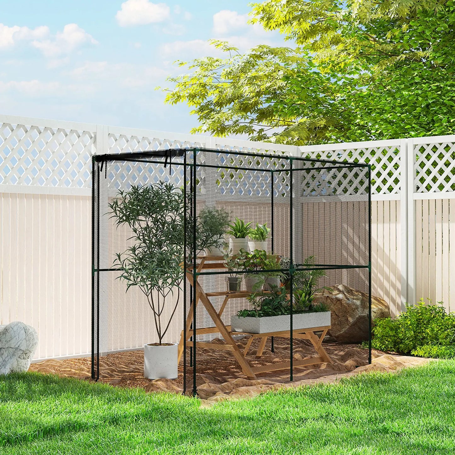 Plant Protection Cage With Zippered Door, Black Crop Cage at Gallery Canada
