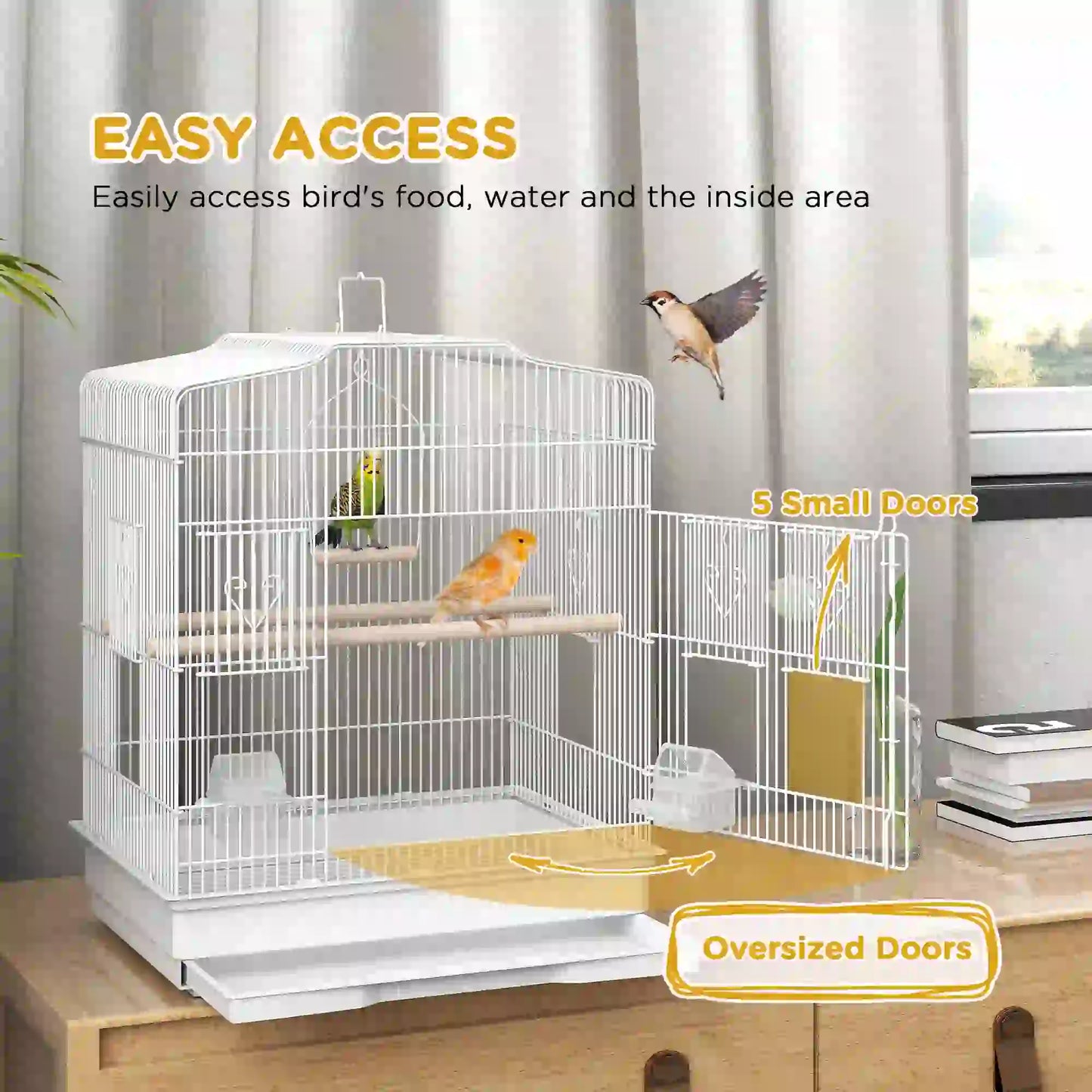 23" Bird Cage, Finches Canaries Parrot, White Bird Cages at Gallery Canada