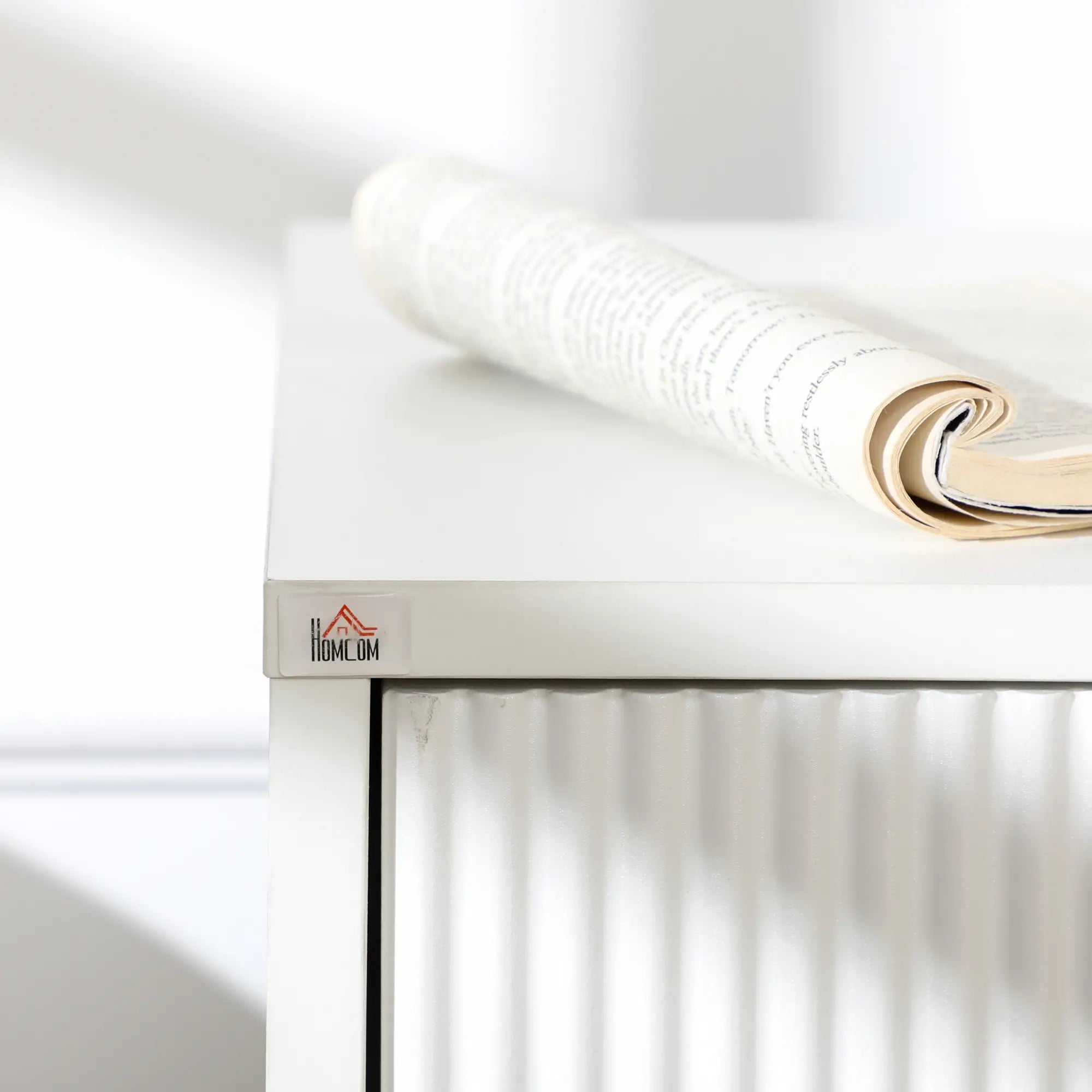 Modern Nightstand With 2 Drawers, Metal Legs, White, White Bedside Tables at Gallery Canada