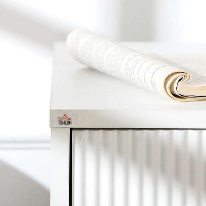 Modern Nightstand With 2 Drawers, Metal Legs, White, White Bedside Tables at Gallery Canada