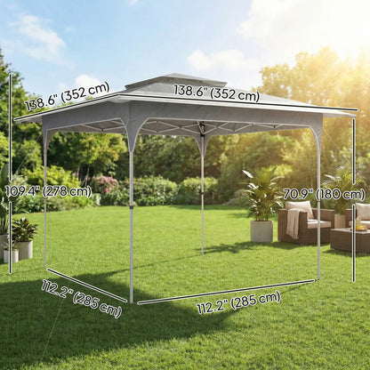 11.5 x 11.5 ft Pop Up Canopy Tent, 1-Button Setup, UPF 50+, Carry Bag, Dark Grey Pop Up Canopies at Gallery Canada