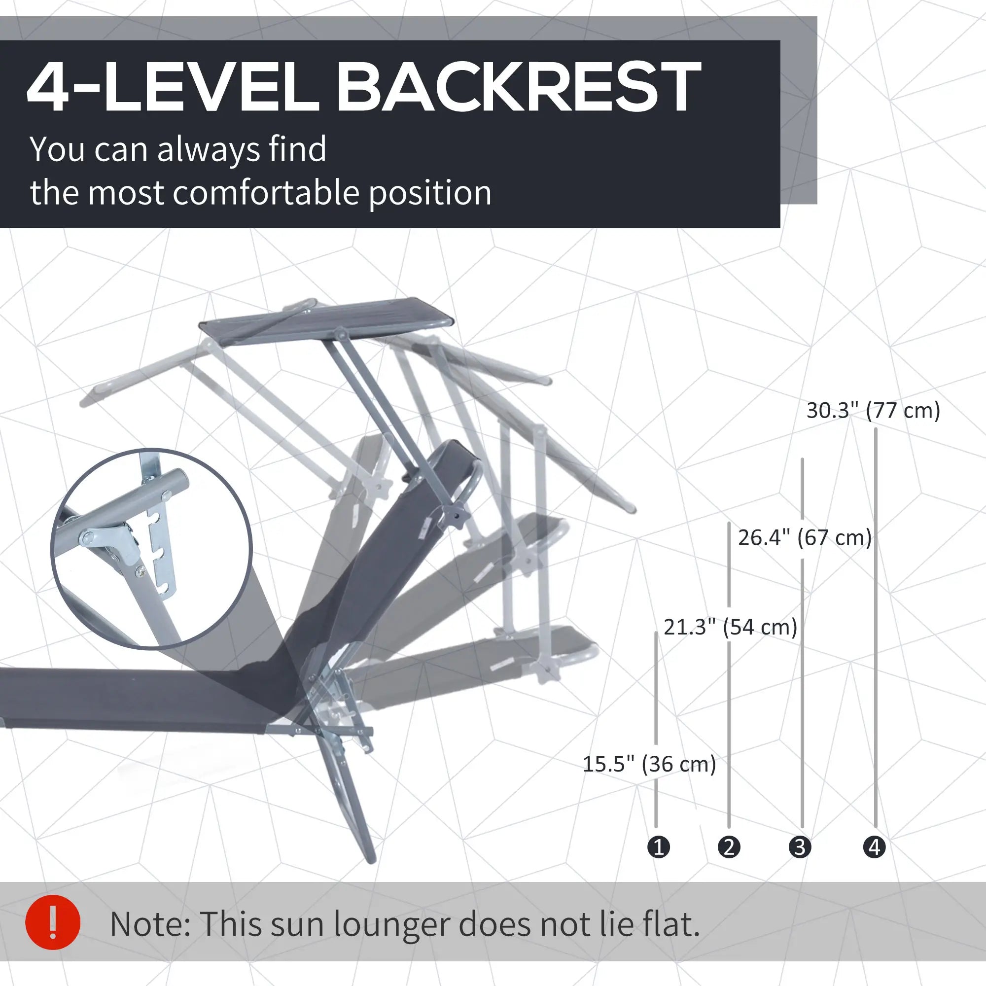 Outdoor Lounge Chair, Adjustable Folding Chaise, Tanning Chair with Shade, Grey Lounger Chairs at Gallery Canada