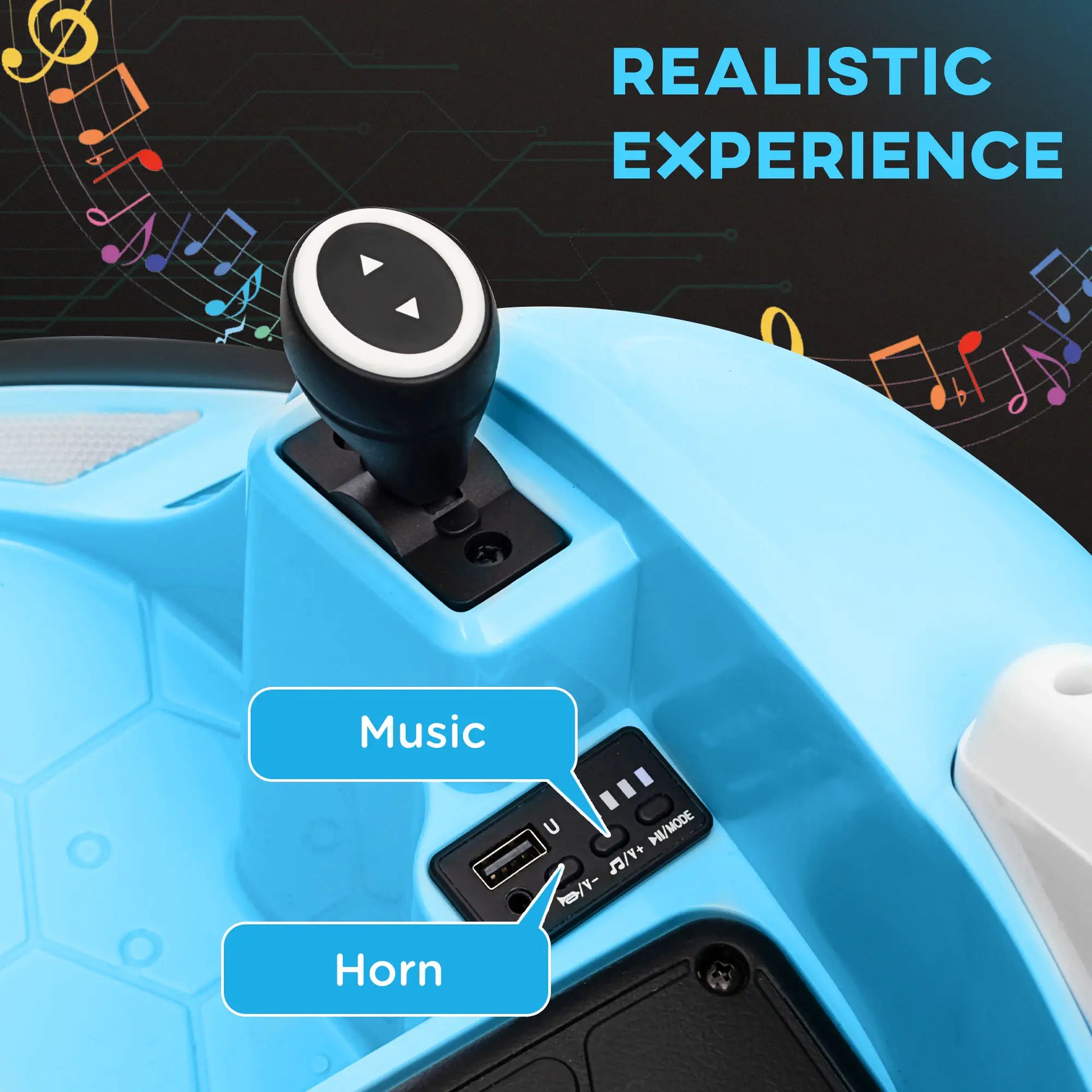 12V Toddler Bumper Car, 360 Remote Control, Lights Music Horn, 1.5-5 Years, Light Blue Electric Toy Cars at Gallery Canada