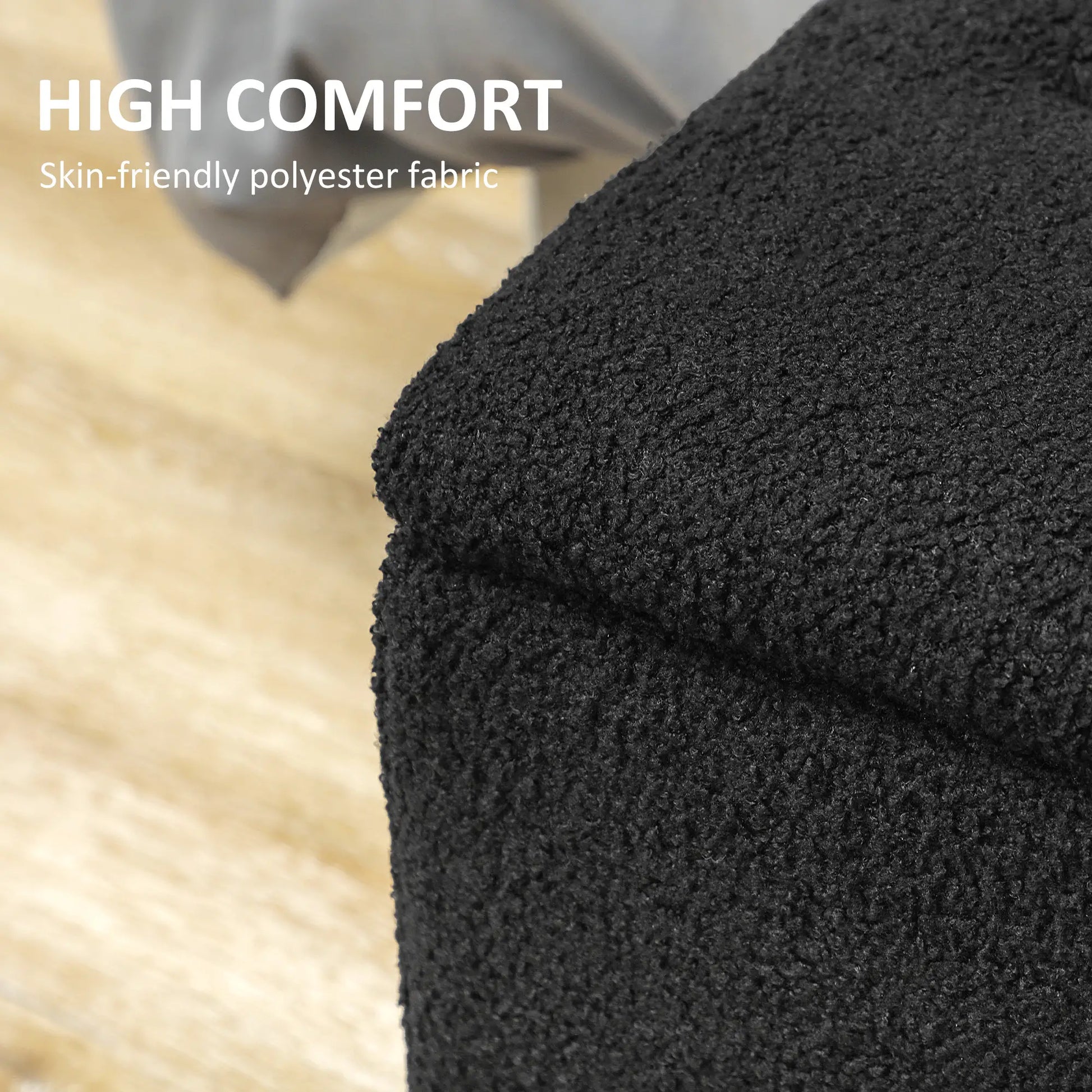 Modern Storage Bench, Ottoman with Storage, Lamb's Wool Upholstery, Black Storage Ottomans & Benches at Gallery Canada