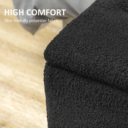 Modern Storage Bench, Ottoman with Storage, Lamb's Wool Upholstery, Black Storage Ottomans & Benches at Gallery Canada