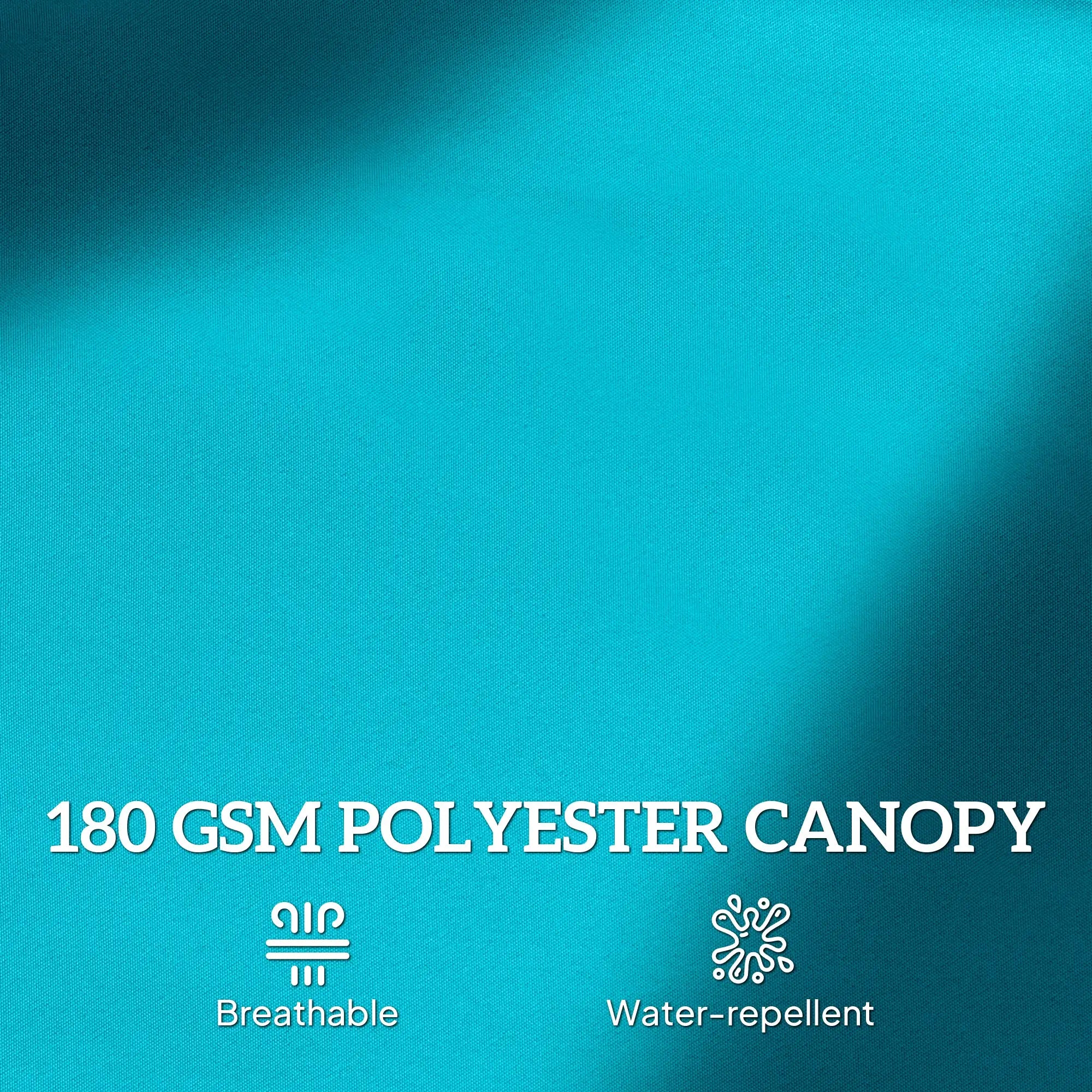 15' Outdoor Patio Umbrella, Twin Canopy Sunshade, Steel Table, Light Blue Double-sided Umbrellas at Gallery Canada