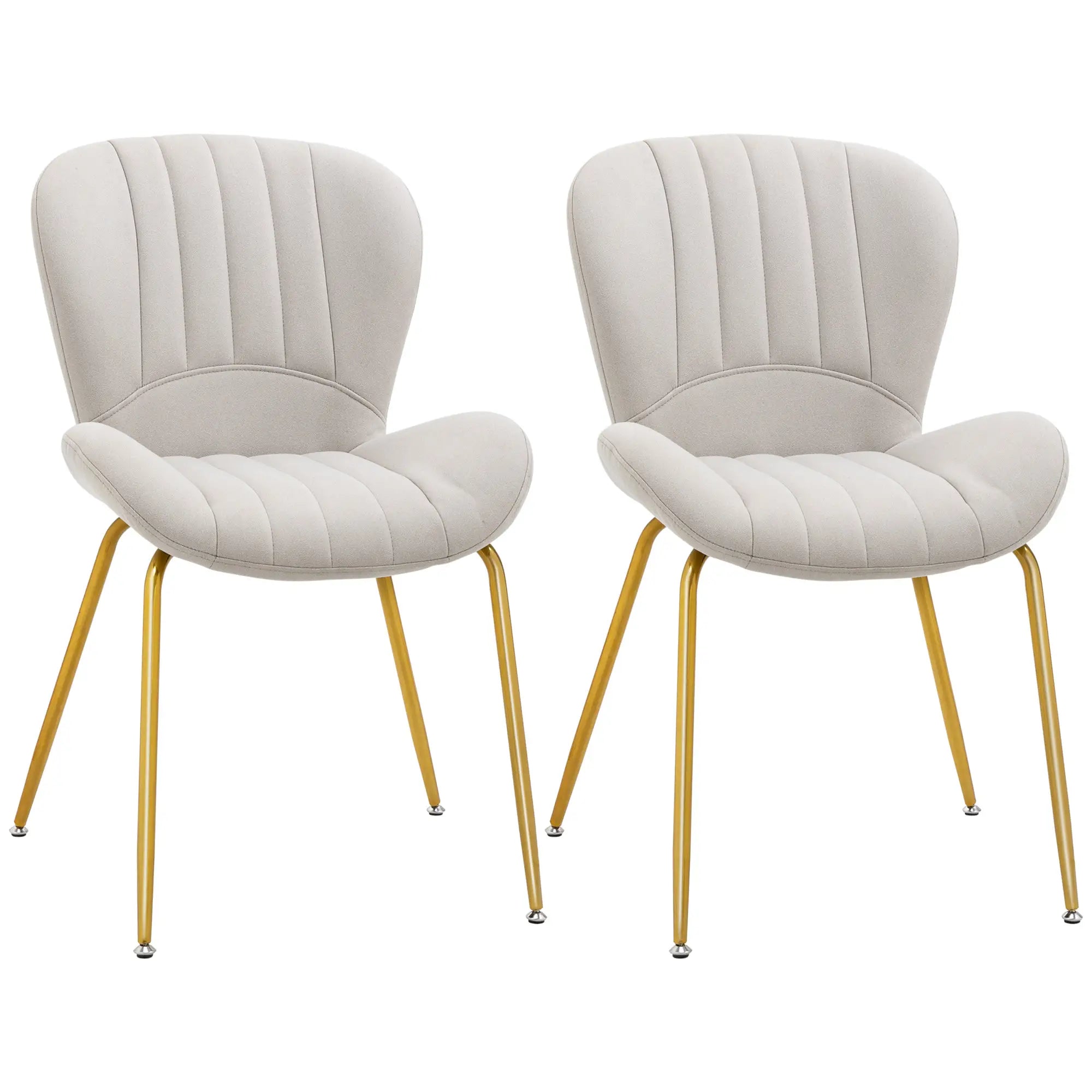 Modern Dining Chairs Set of 2, Cushioned Backrest, Cream White Bar Stools Cream White, Gold at Gallery Canada