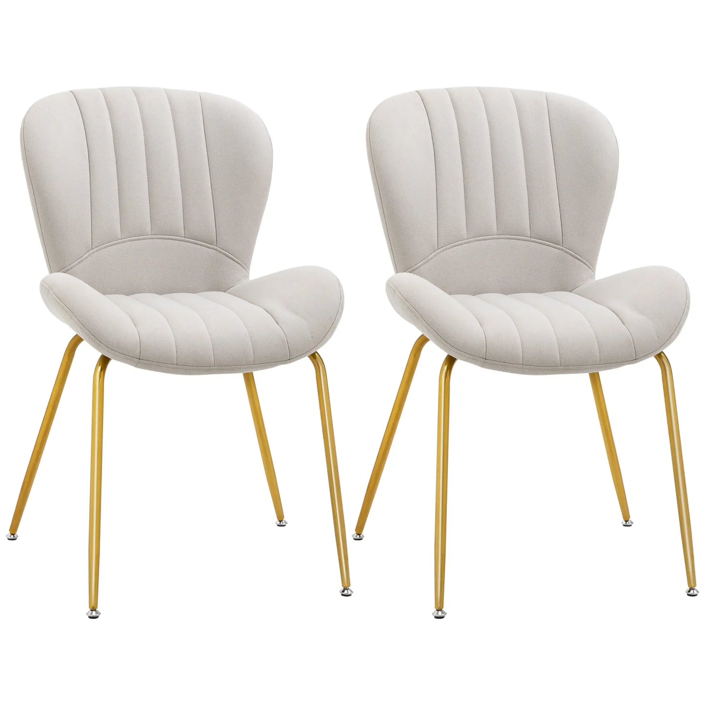 Modern Dining Chairs Set of 2, Cushioned Backrest, Cream White Bar Stools Cream White, Gold at Gallery Canada