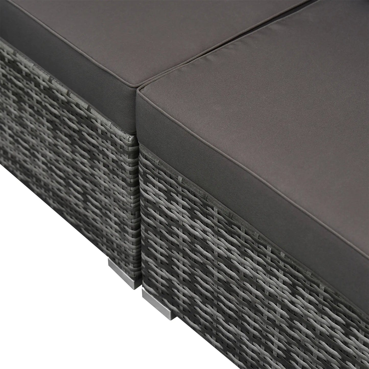 6-Piece Outdoor PE Rattan Sofa Set, Thick Cushions, Glass Top Table, Charcoal, Mixed Grey Patio Furniture Sets at Gallery Canada