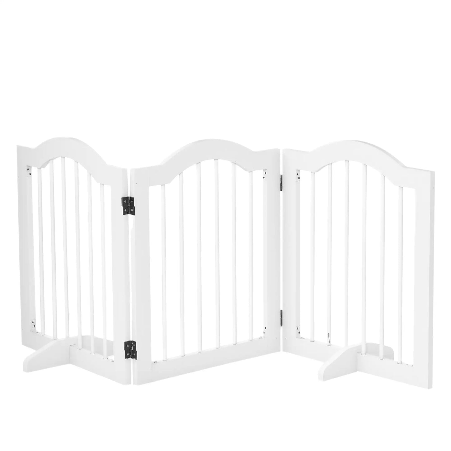 24"H Foldable Dog Gate, 3 Panels, Freestanding Pet Barrier, White Houses, Kennels & Pens White at Gallery Canada