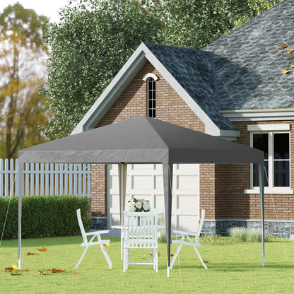 10 x 10ft Folding Pop Up Tent, Outdoor Gazebo Canopy, Grey Pop Up Canopies at Gallery Canada