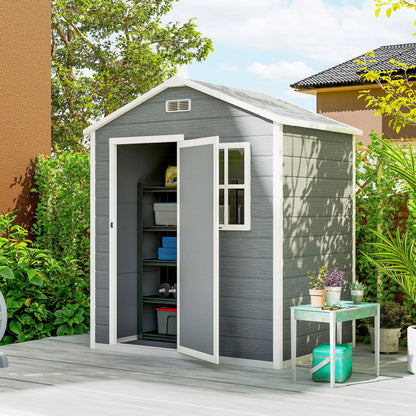 6' x 4' Plastic Garden Shed, Waterproof, Grey Sheds at Gallery Canada