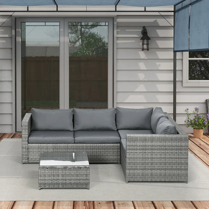 3 Pc Rattan Wicker Outdoor Conversation Set With Loveseats, Coffee Table, Grey Patio Furniture Sets at Gallery Canada