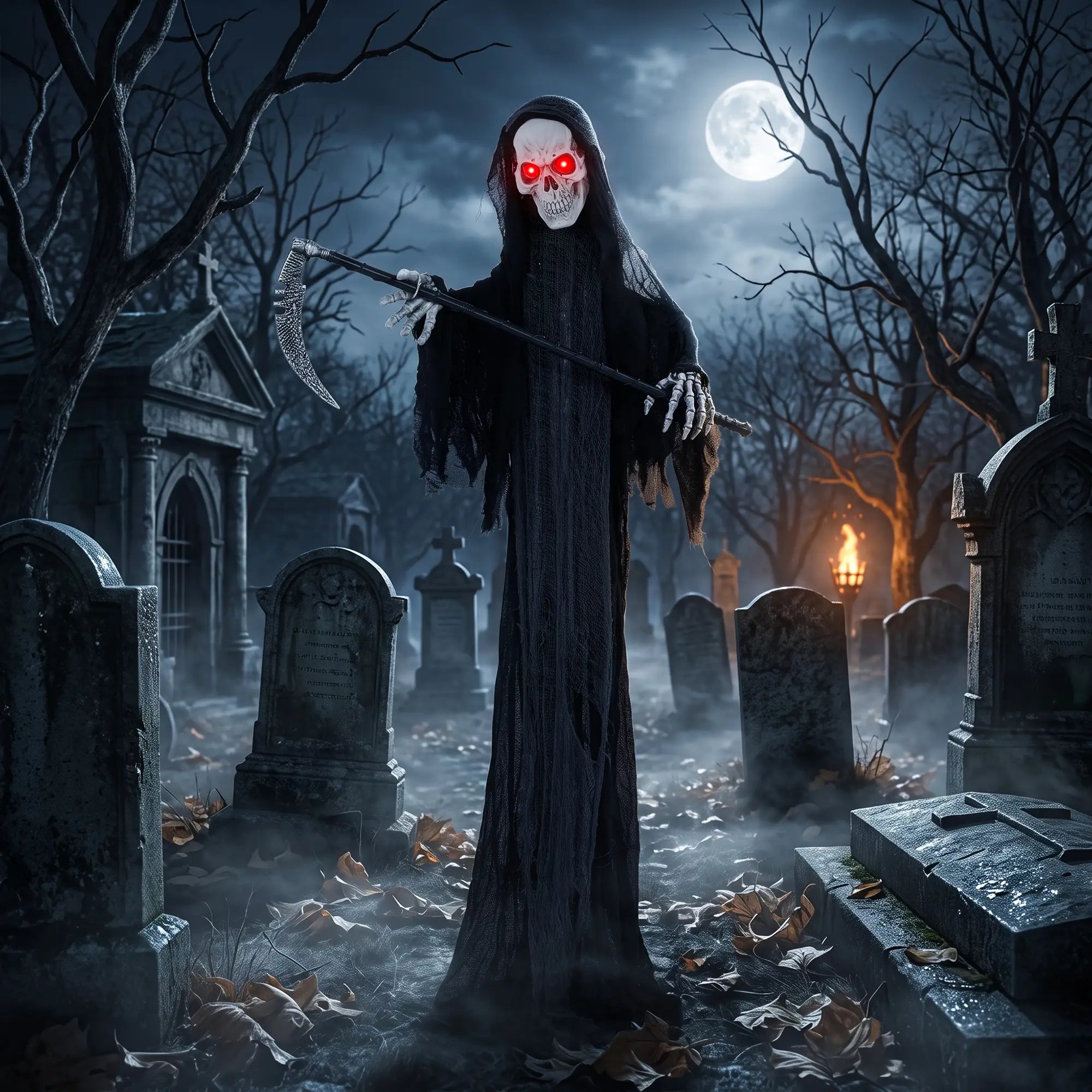 6FT Animated Grim Reaper Halloween Decorations, Sound, LED Eyes Halloween Decorations at Gallery Canada