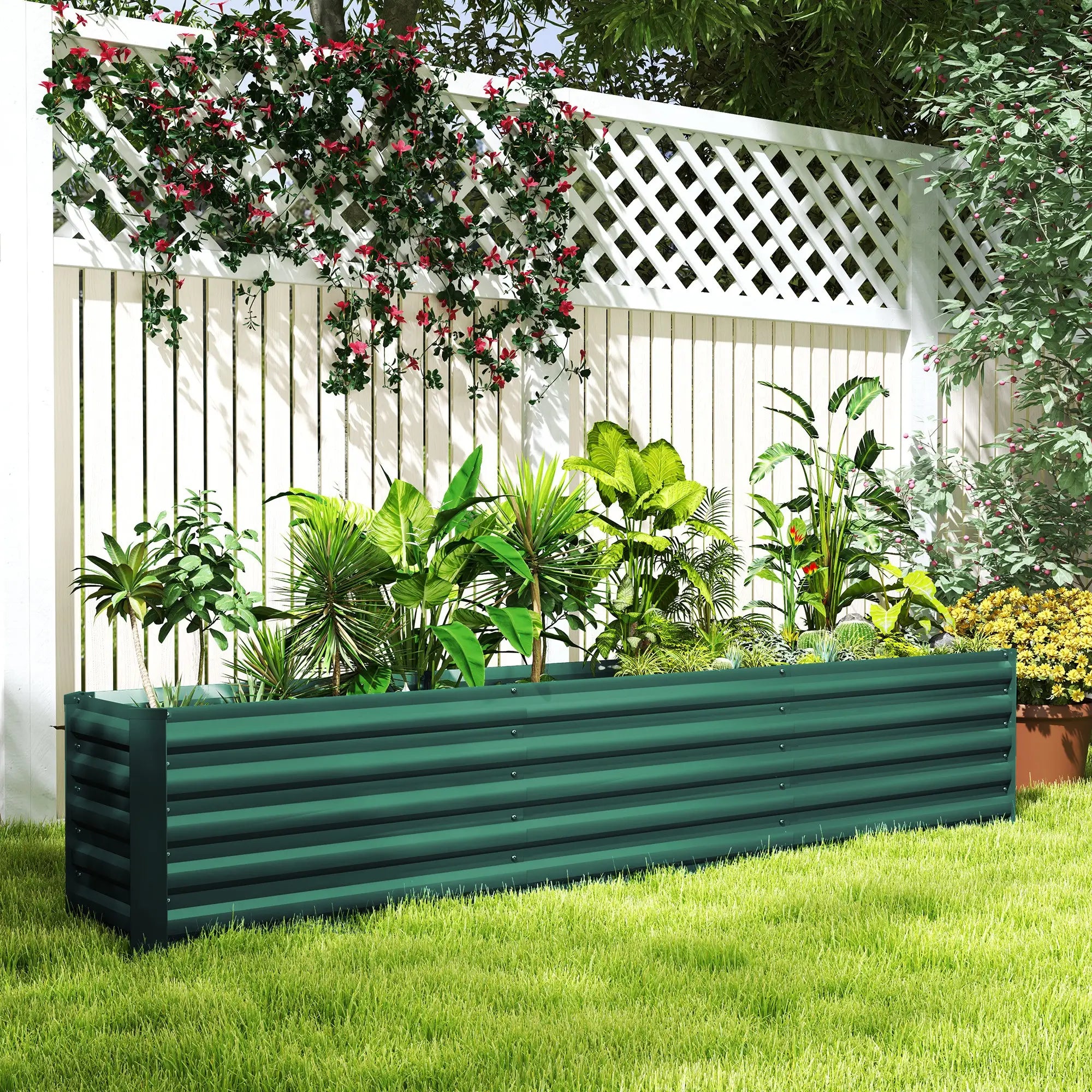 8 x 1.3 x 1.5ft Galvanized Raised Garden Bed, Green Galvanized Planter Boxes at Gallery Canada