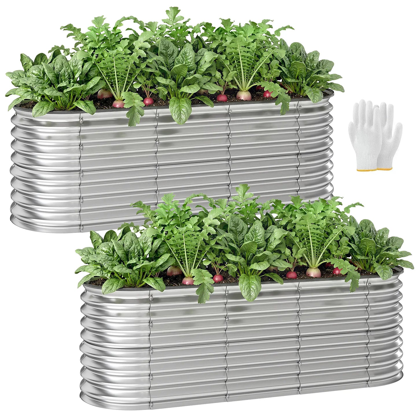Galvanized Raised Garden Bed, 6 x 2 x 2 ft, Silver Galvanized Planter Boxes Silver at Gallery Canada