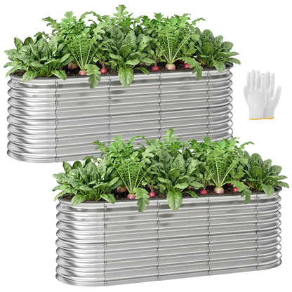 Galvanized Raised Garden Bed, 6 x 2 x 2 ft, Silver Galvanized Planter Boxes Silver at Gallery Canada