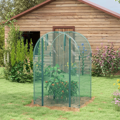 Galvanized Steel Crop Cage, Plant Protection Tent, Zippered Door, 4' x 4', Green Walk In Greenhouses at Gallery Canada
