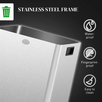 Dual Garbage Bin, Soft Close Trash Can, 2 x 20 Liter, Silver Household Supplies at Gallery Canada