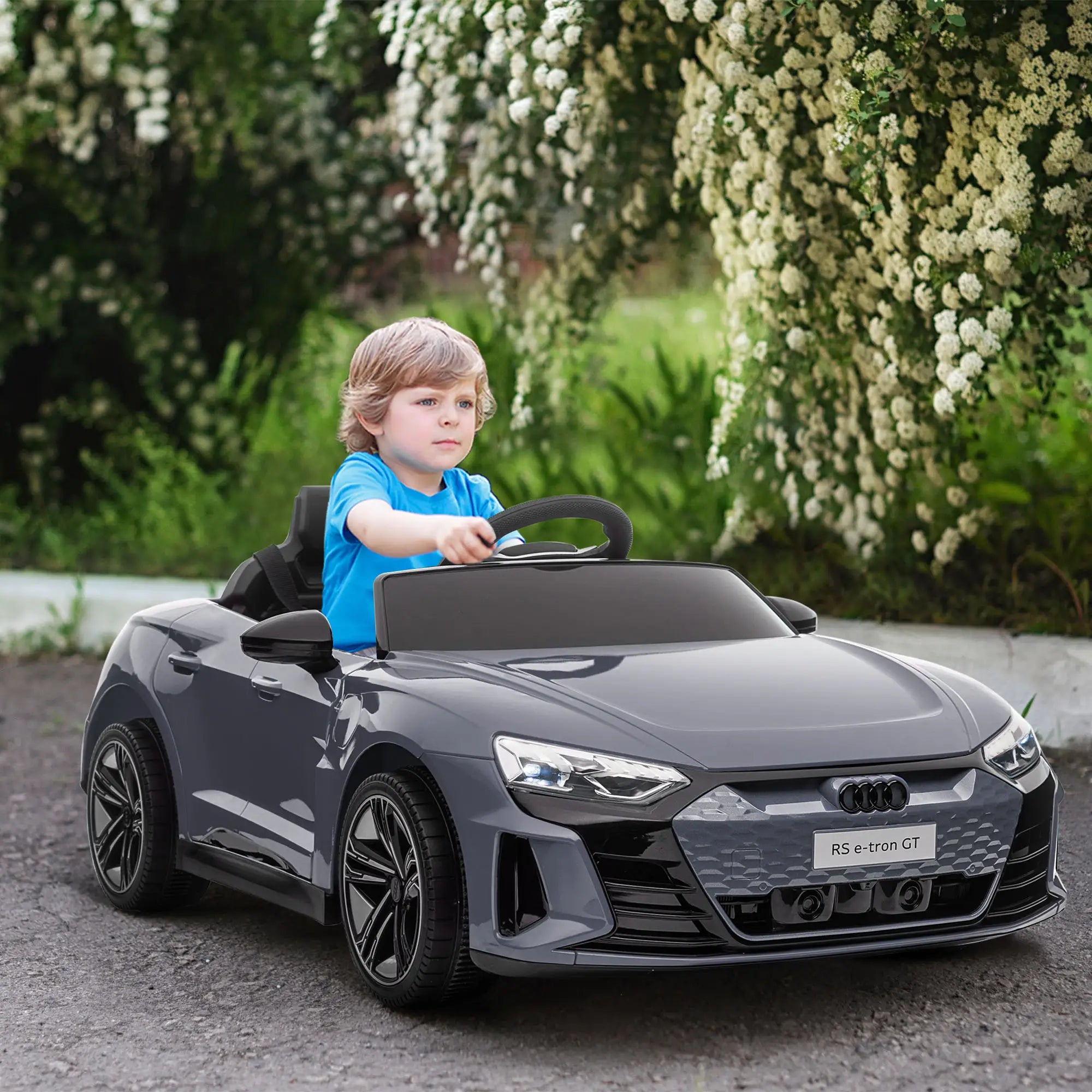 12V Ride-On Car With Remote Control, 3.1 MPH, Grey Electric Toy Cars at Gallery Canada