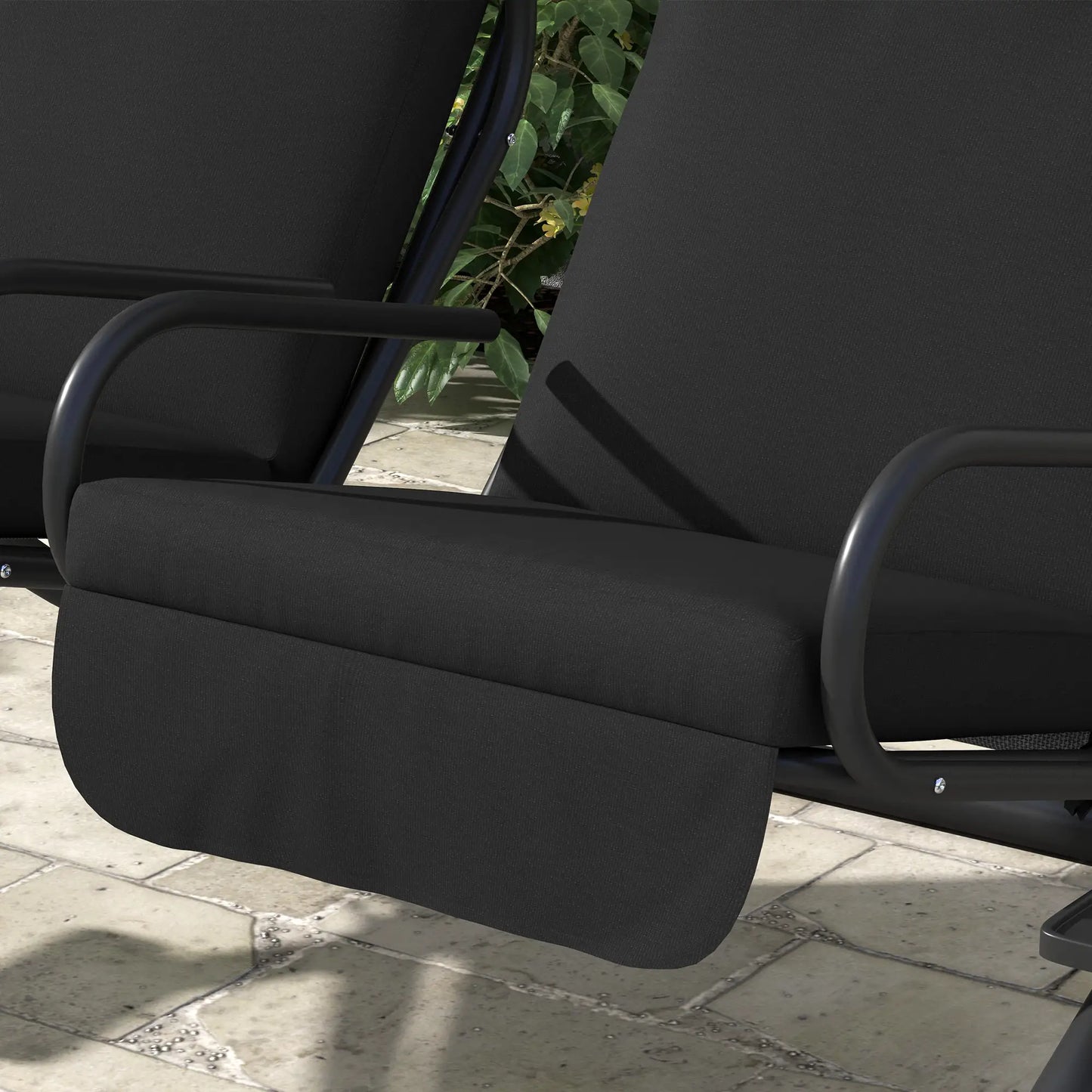 2-Seater Outdoor Porch Swing with Canopy, Black Porch Swings with Canopy at Gallery Canada