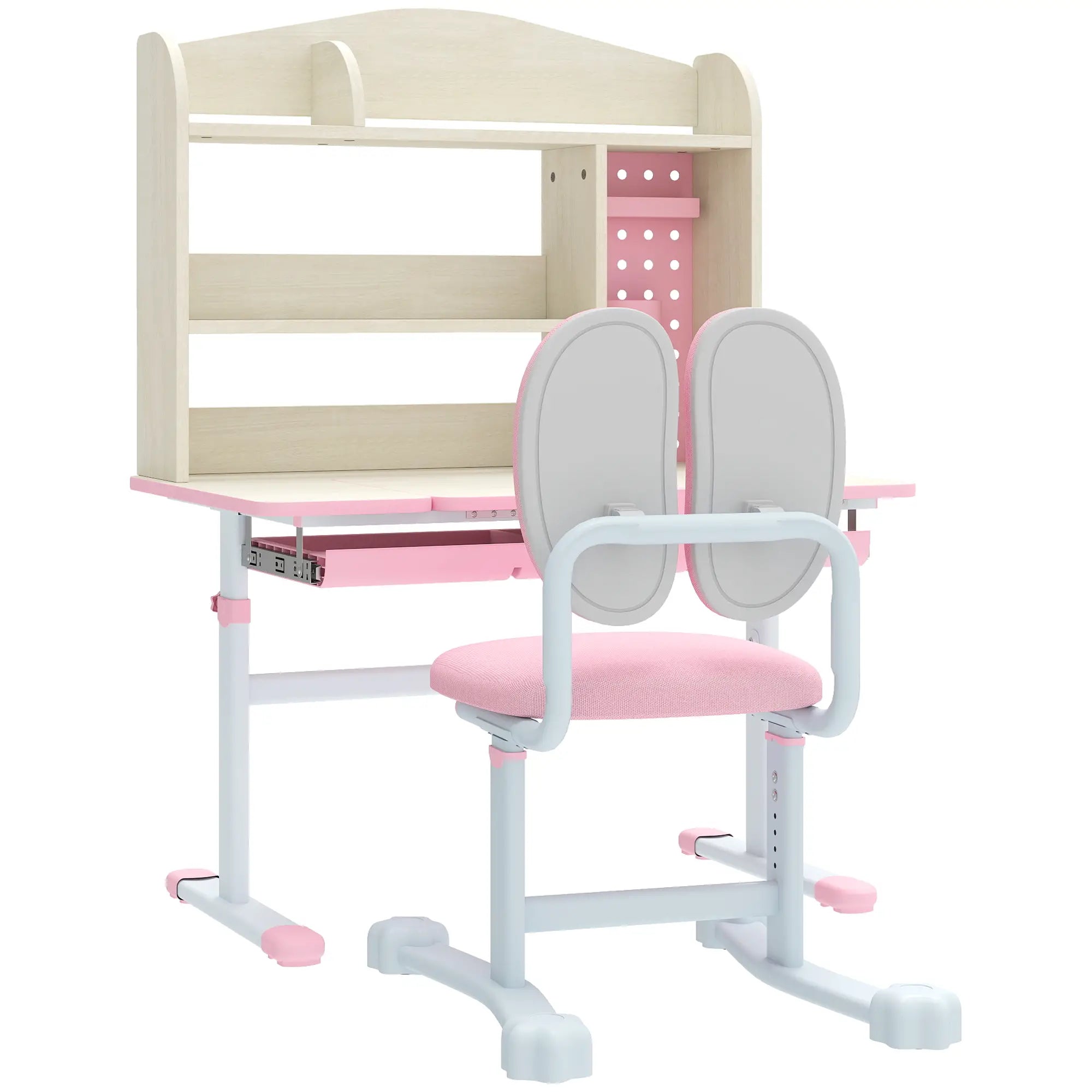 Kids Desk Chair Set, Adjustable Height, Ages 3-12, Pink Kids Desk Sets White, Pink, Wood Grain at Gallery Canada