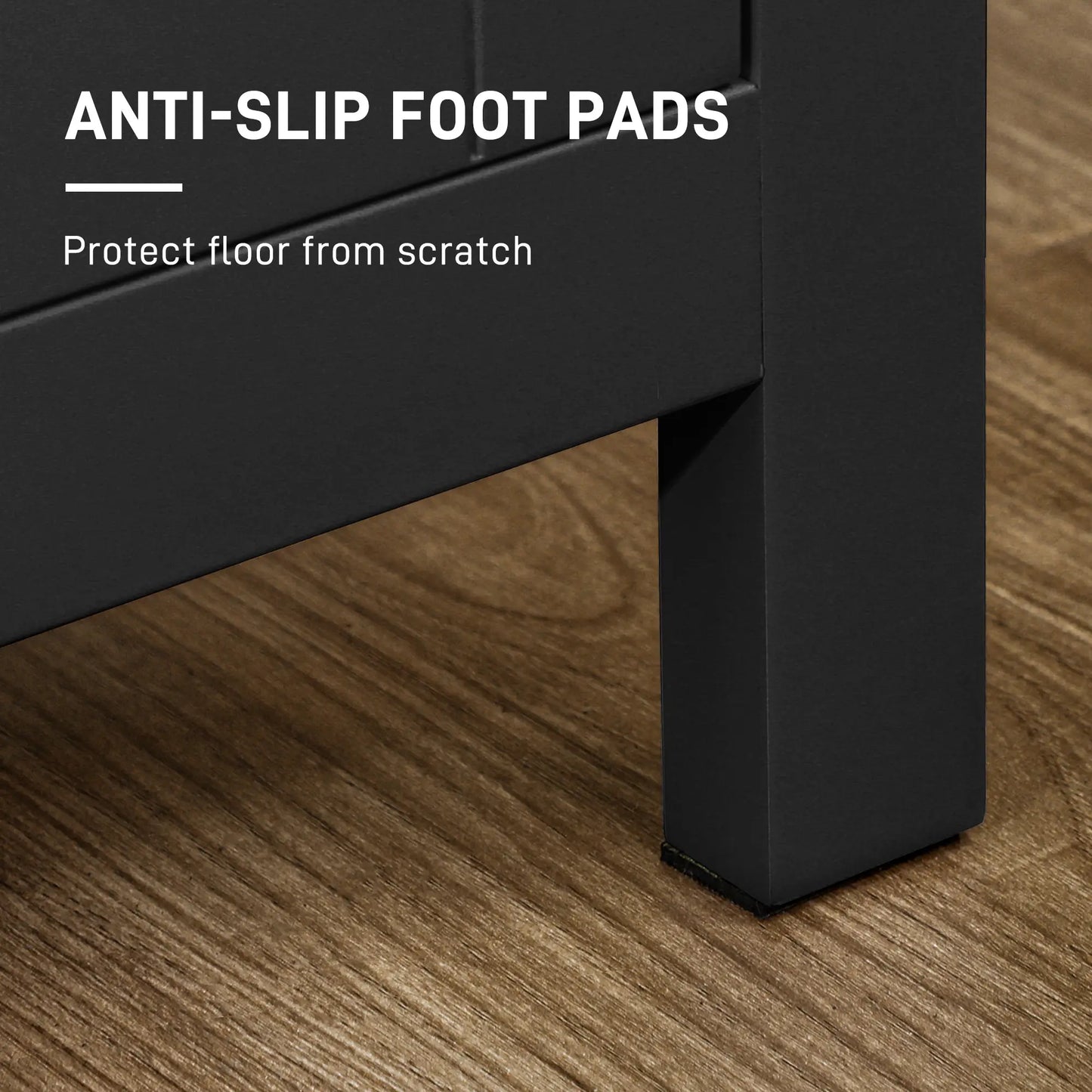 Sideboard, Buffet Cabinet with Doors, Adjustable Shelves, Natural, Black Kitchen Pantry Cabinets at Gallery Canada