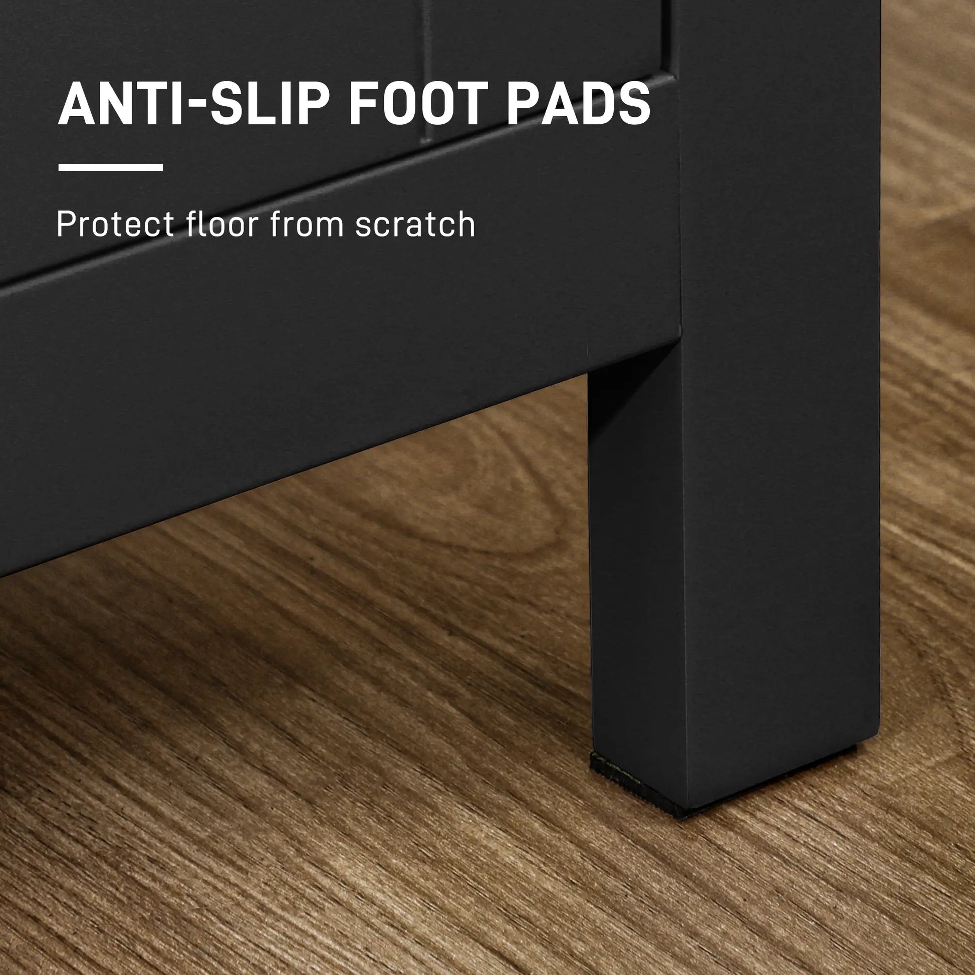 Sideboard, Buffet Cabinet with Doors, Adjustable Shelves, Natural, Black Kitchen Pantry Cabinets at Gallery Canada