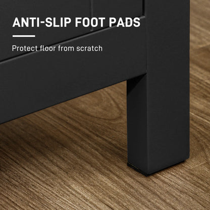 Sideboard, Buffet Cabinet with Doors, Adjustable Shelves, Natural, Black Kitchen Pantry Cabinets at Gallery Canada