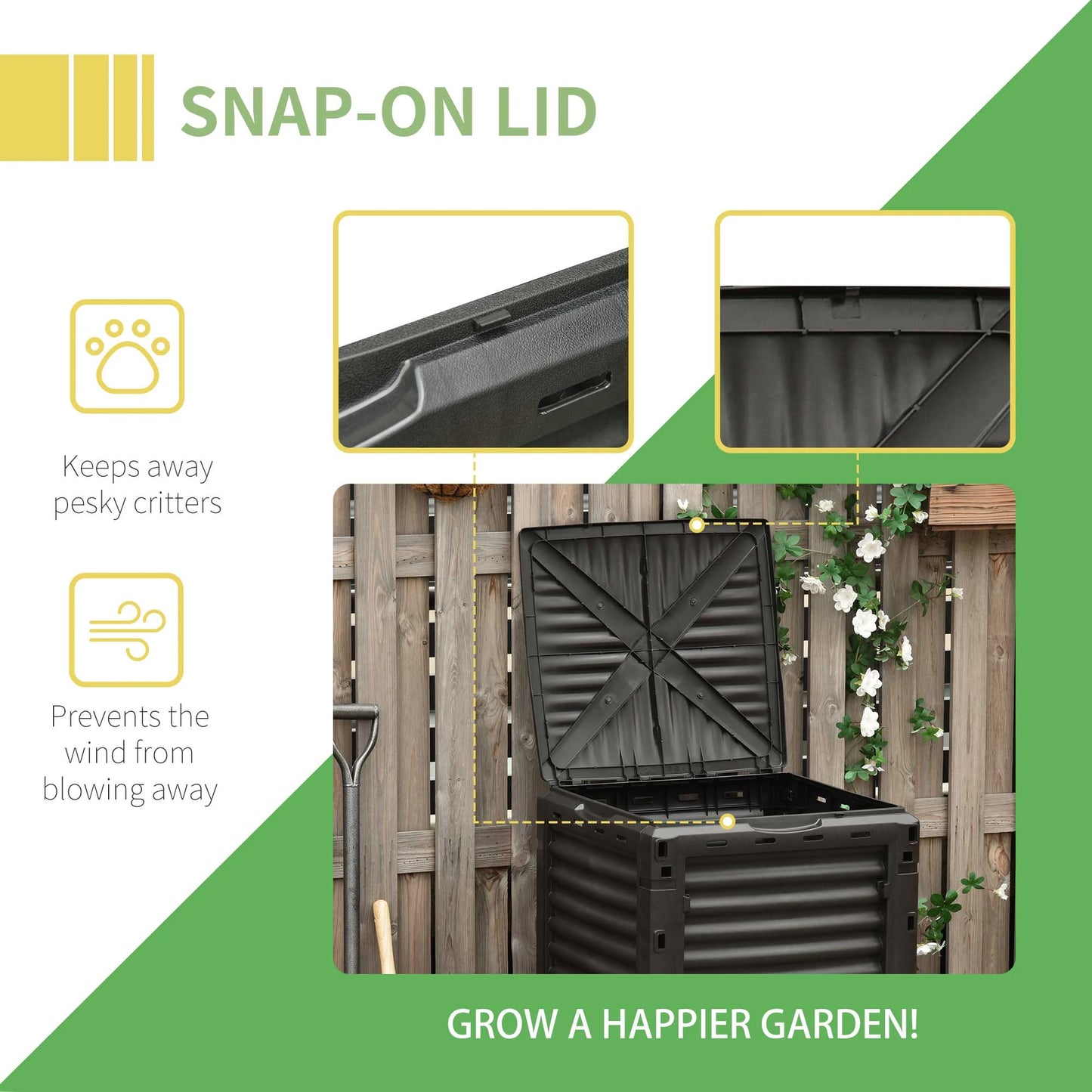 Large Outdoor Compost Bin, 80 Gallon, Fast Soil Creation, Yellow Outdoor Compost Bin at Gallery Canada