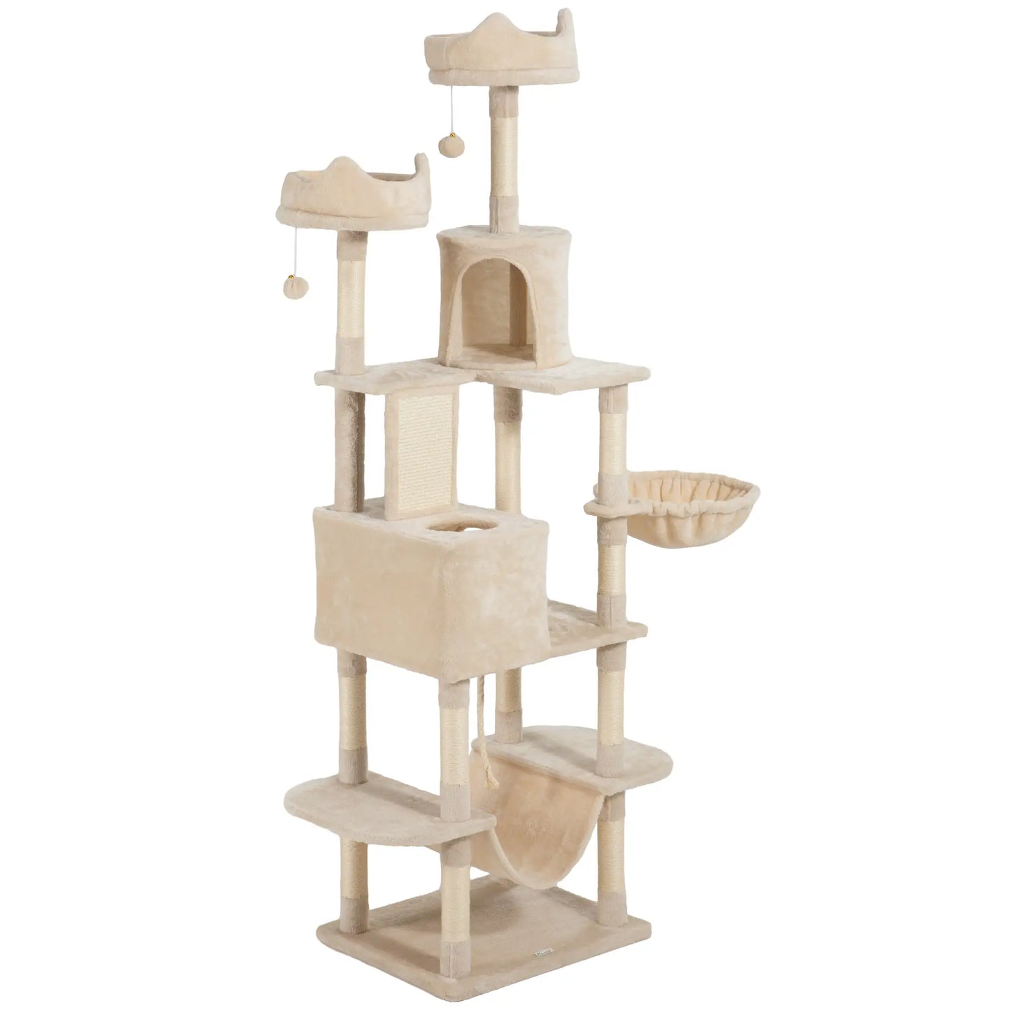 81" Large Cat Tree, Scratching Posts, Condos, Beds, Hammocks, Beige Cat Trees Beige, Cream White at Gallery Canada