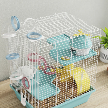 3-Level Hamster Cage With Exercise Wheel, Play Tube, Water Bottle, Blue Hamster Cages at Gallery Canada