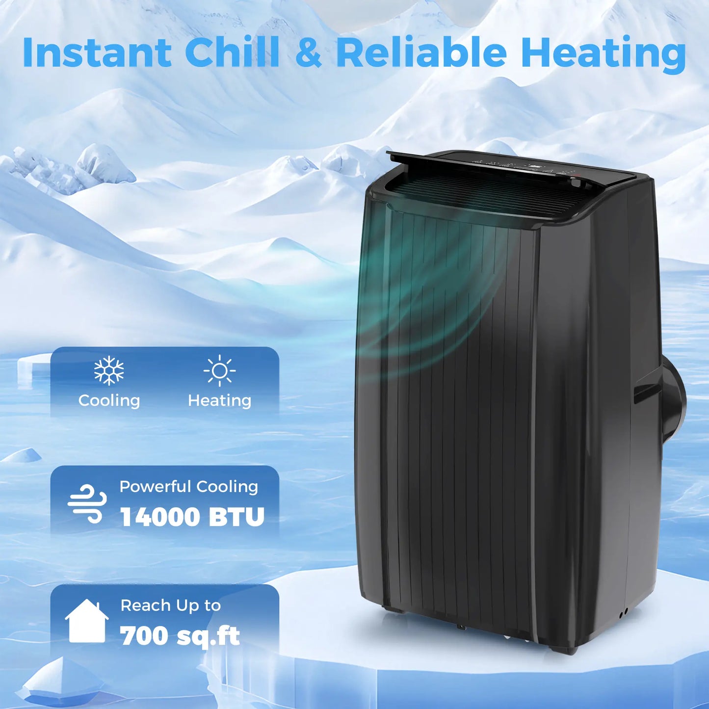 14000 BTU Portable Air Conditioner, 5-in-1, Black Air Conditioner at Gallery Canada