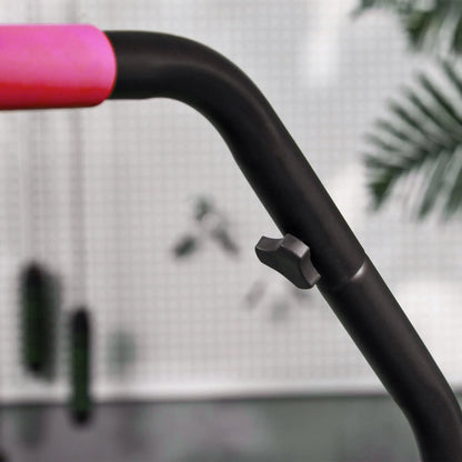 40" Foldable Mini Fitness Trampoline, Adjustable Foam Handle, Pink