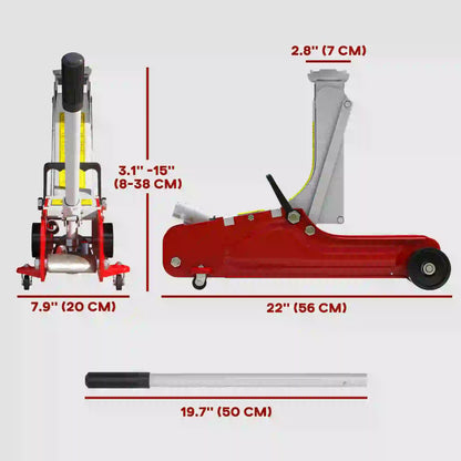 Hydraulic Racing Floor Jack, 3.1"-15" Lifting Range, 2.5 Ton, Red Automotive at Gallery Canada