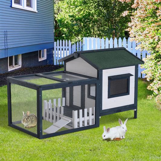 59" x 31" x 33" Wooden Rabbit Hutch Bunny Cage Pet House Chicken Coop Poultry w/ Fence Run - Gallery Canada