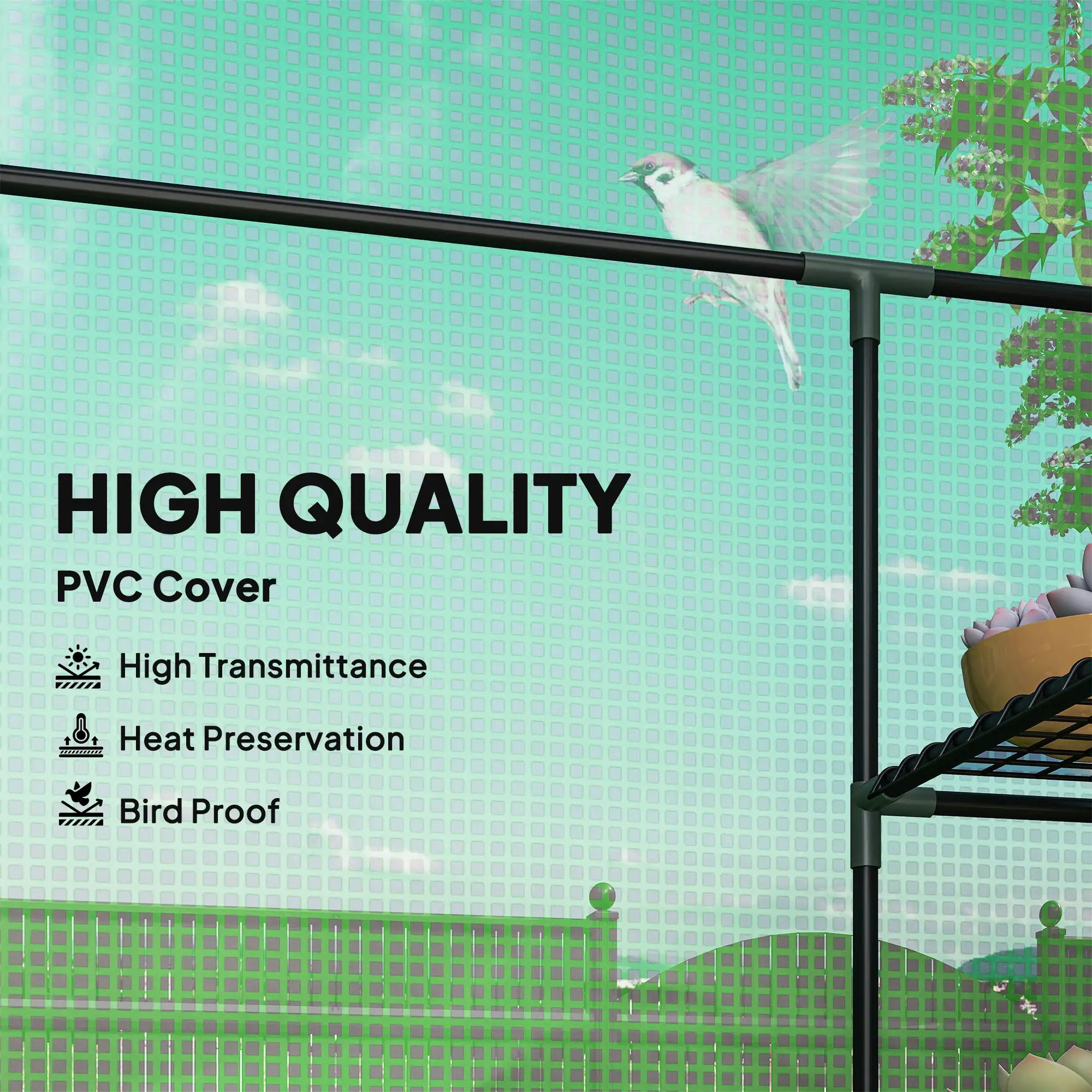 3-Tier Mini Greenhouse, 4 Shelves, Roll-Up Door, 56