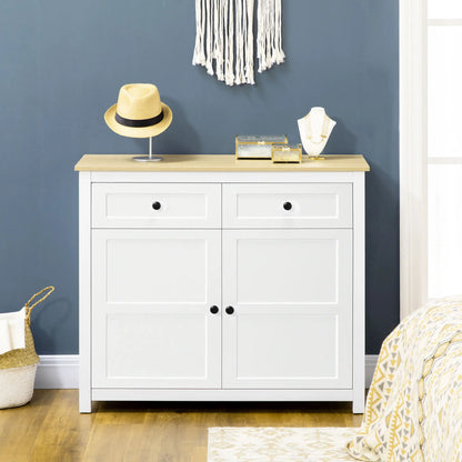 Modern Sideboard, Kitchen Storage Cabinet with Drawers, Adjustable Shelf, White Storage Cabinets at Gallery Canada