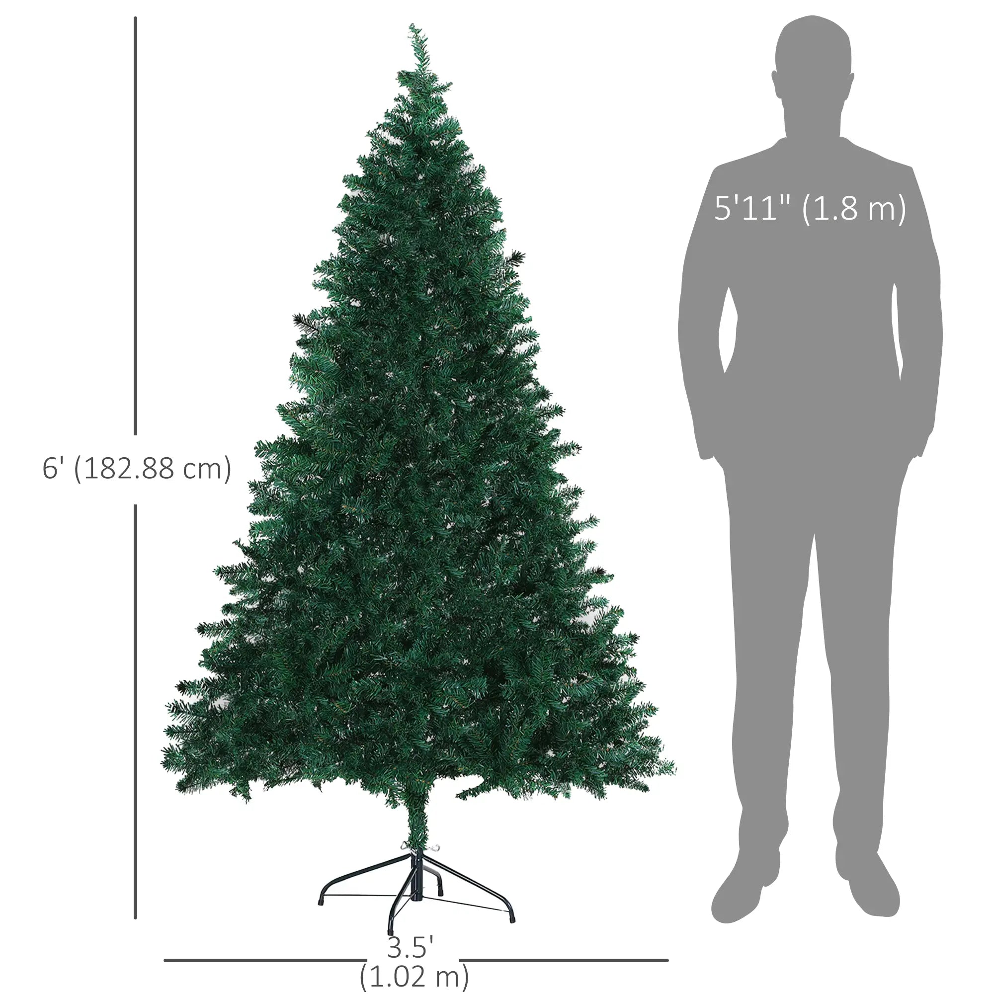 6ft Unlit Artificial Spruce Christmas Tree, Solid Metal Stand Artificial Christmas Trees at Gallery Canada