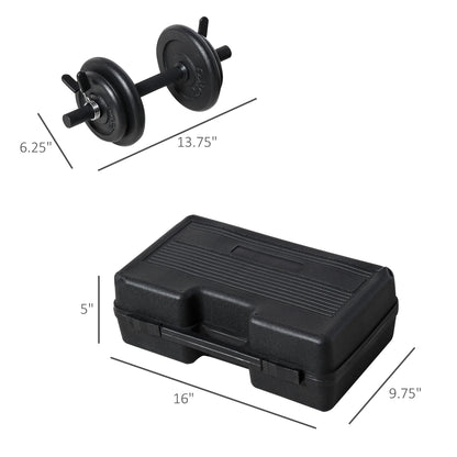 Adjustable Weights Dumbbells Set, 40lbs(2 Single Dumbbell Total Weight) Weight with Non-Slip Handle, Portable Case, Solid Steel Bars, for Men &; Woman Home Gym Office, Black at Gallery Canada