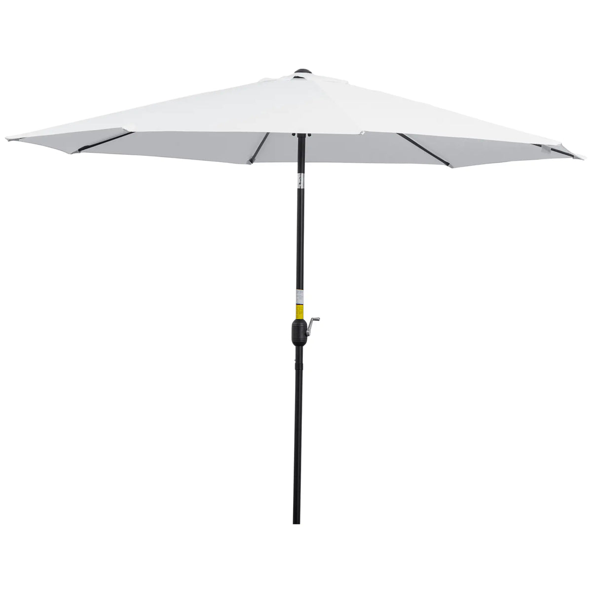 10' x 8' Round Patio Umbrella, Crank Handle, Tilt, White