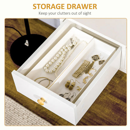 Dressing Table Set with Mirror, Stool, 2 Drawers, White Dressing & Vanity Tables at Gallery Canada