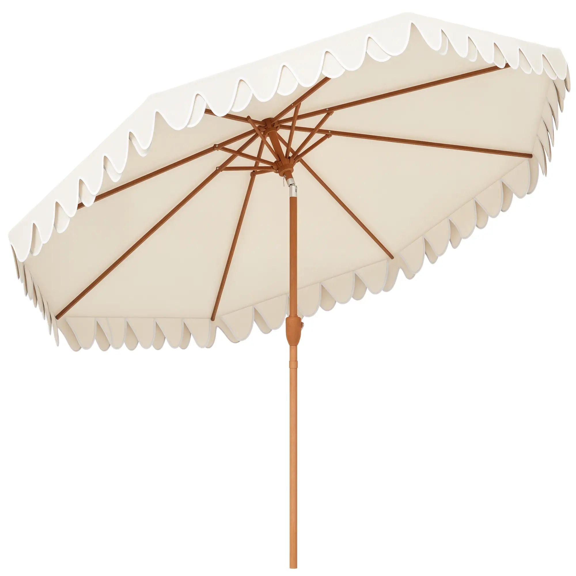 9 ft Outdoor Patio Umbrella, Push Button Tilt Crank, Cream White Sun Umbrellas at Gallery Canada
