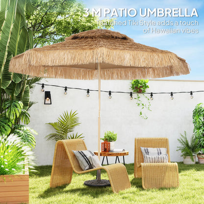 10 ft. Hula Thatched Tiki Umbrella, UPF30+, 8 Ribs, Natural Sun Umbrellas at Gallery Canada